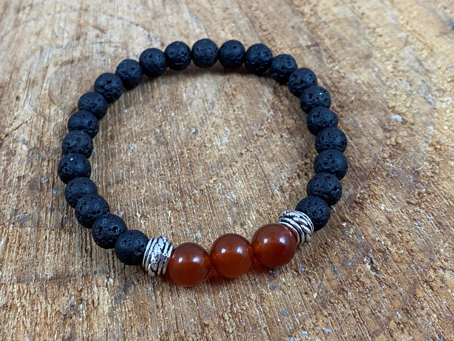 Carnelian and Lava Diffuser Bracelet