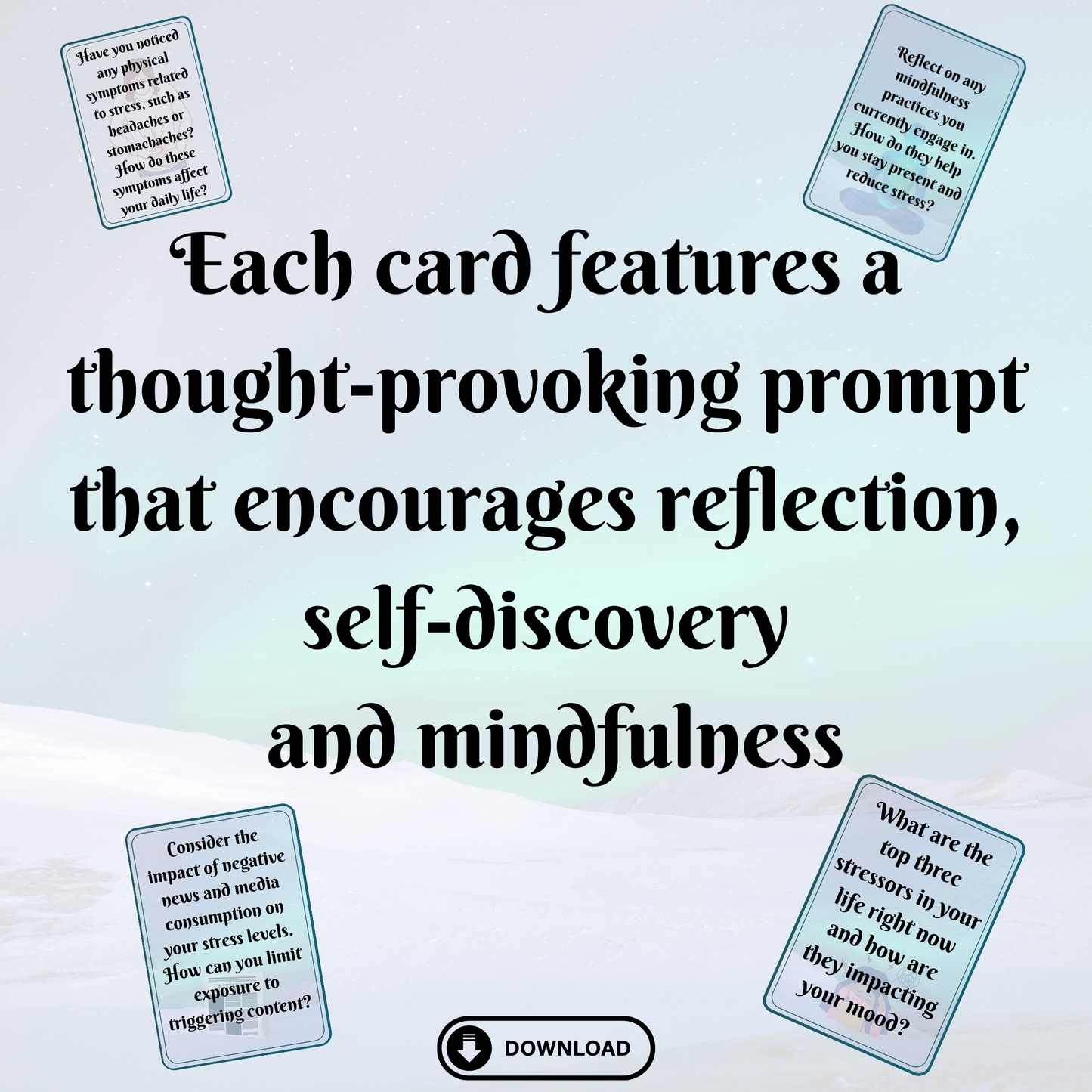 Stress Less Journal Prompt Cards PDF Download
