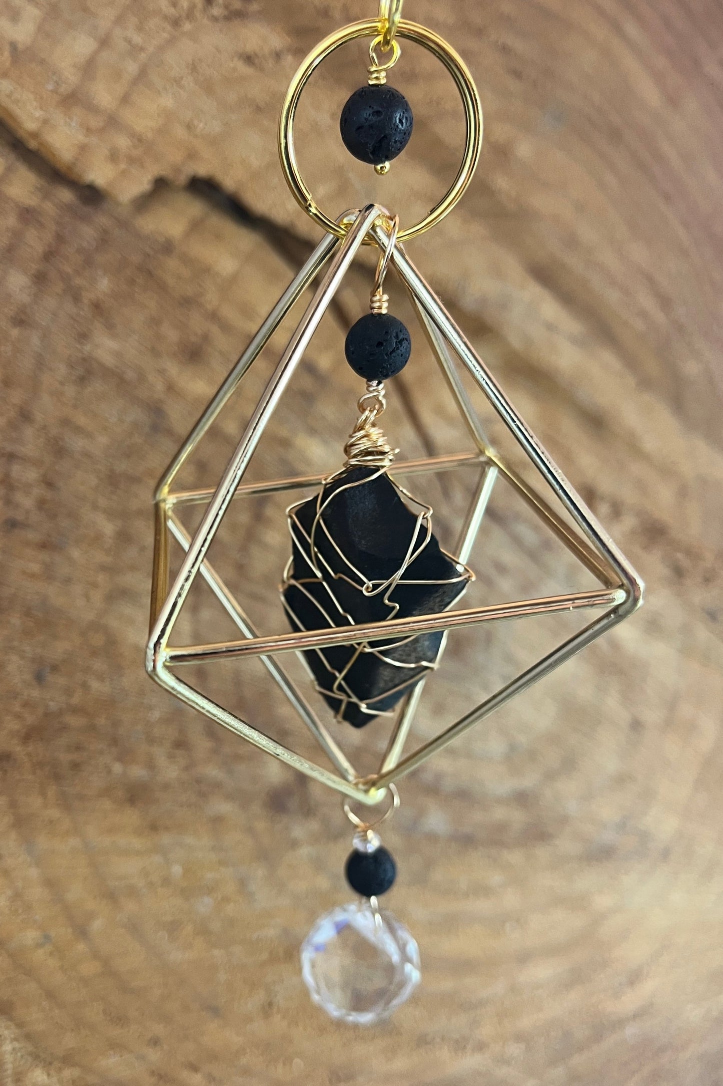 Shungite, Lava and Crystal Suncatcher