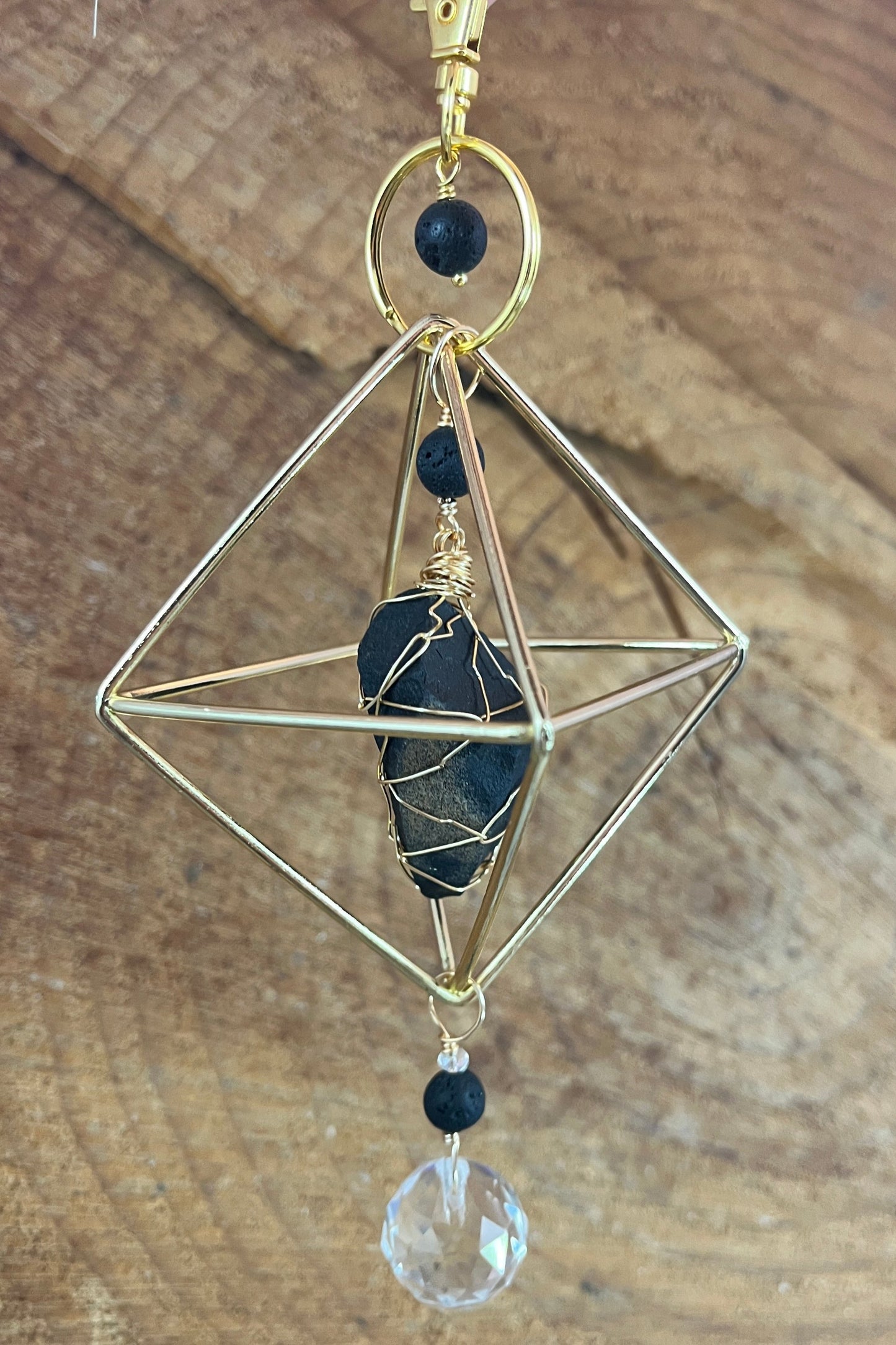 Shungite, Lava and Crystal Suncatcher