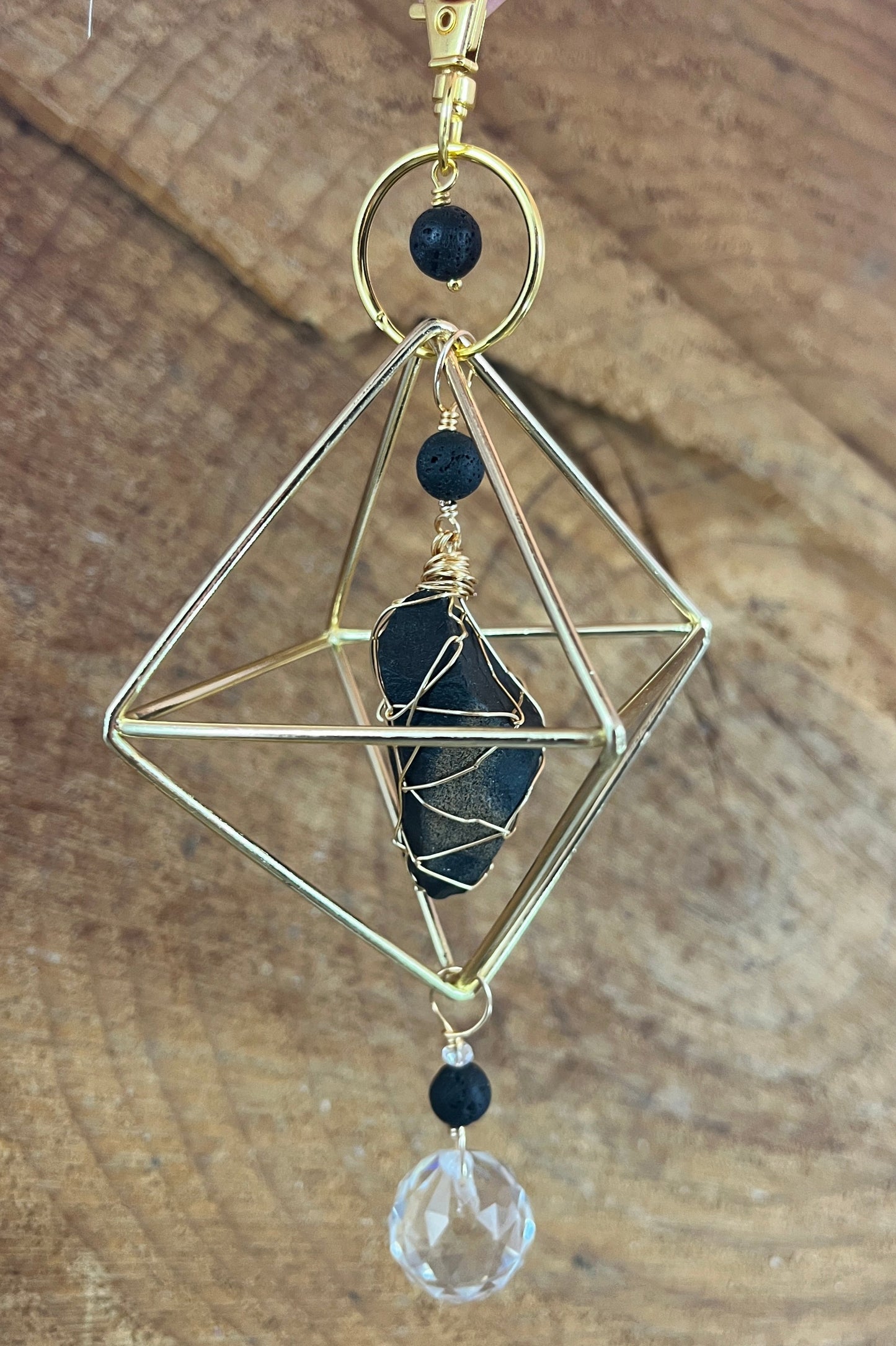 Shungite, Lava and Crystal Suncatcher