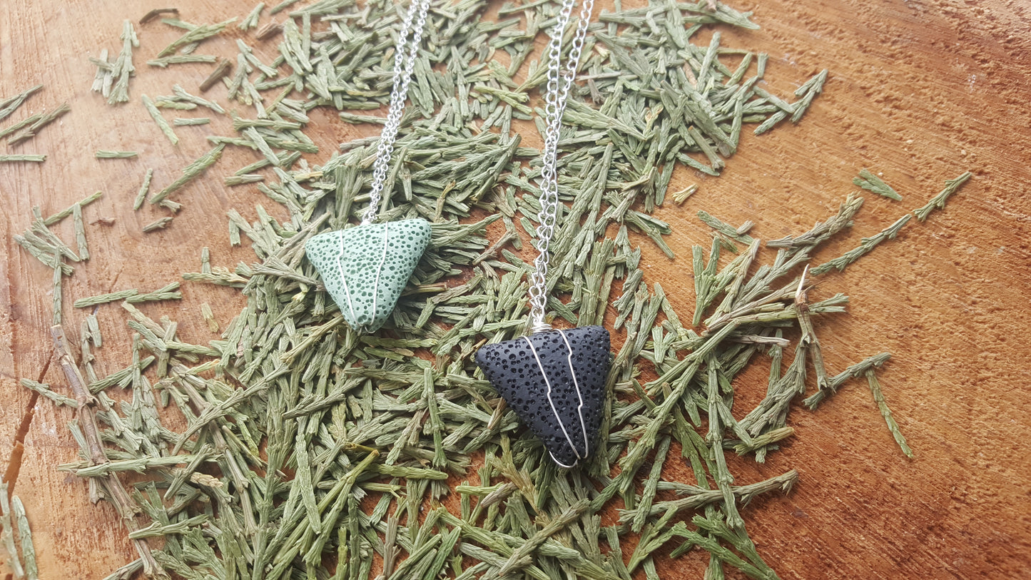 Triangle Wrapped Up Aromatherapy Lava Necklace