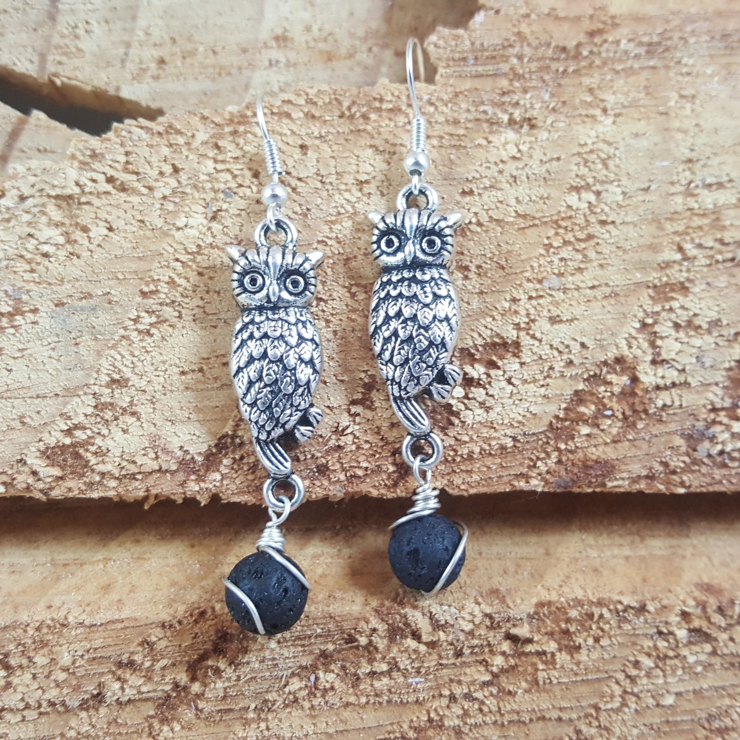 Diffuser Lava Owl Earrings