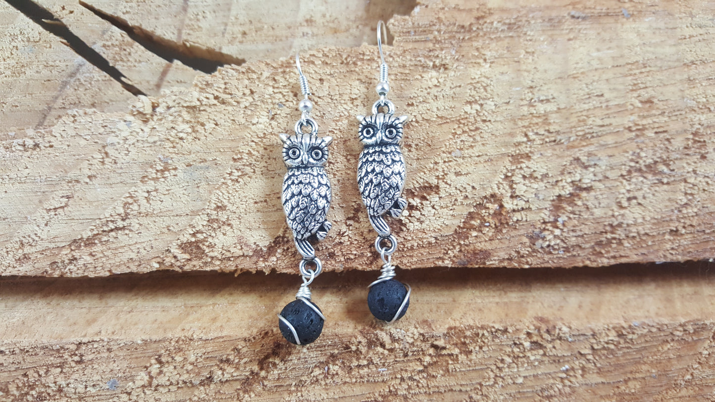 Diffuser Lava Owl Earrings
