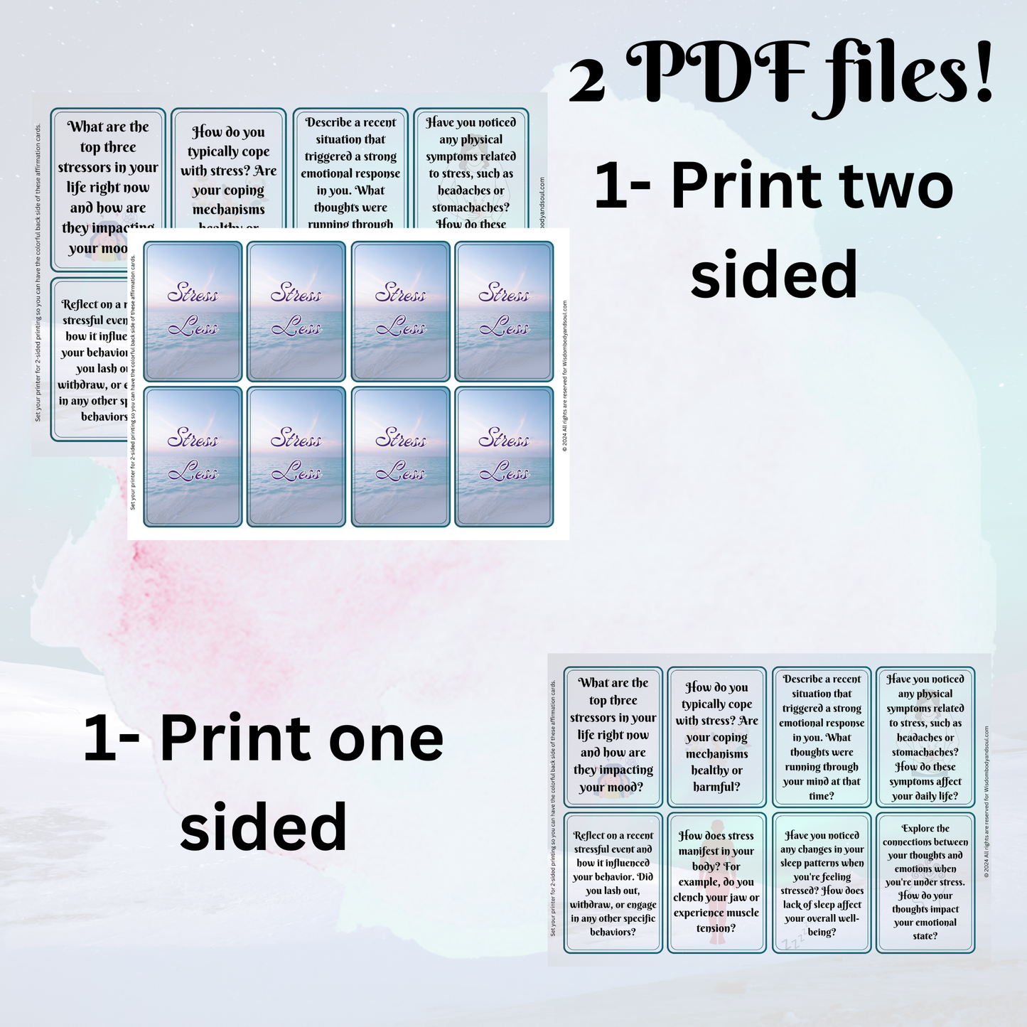 Stress Less Journal Prompt Cards PDF Download