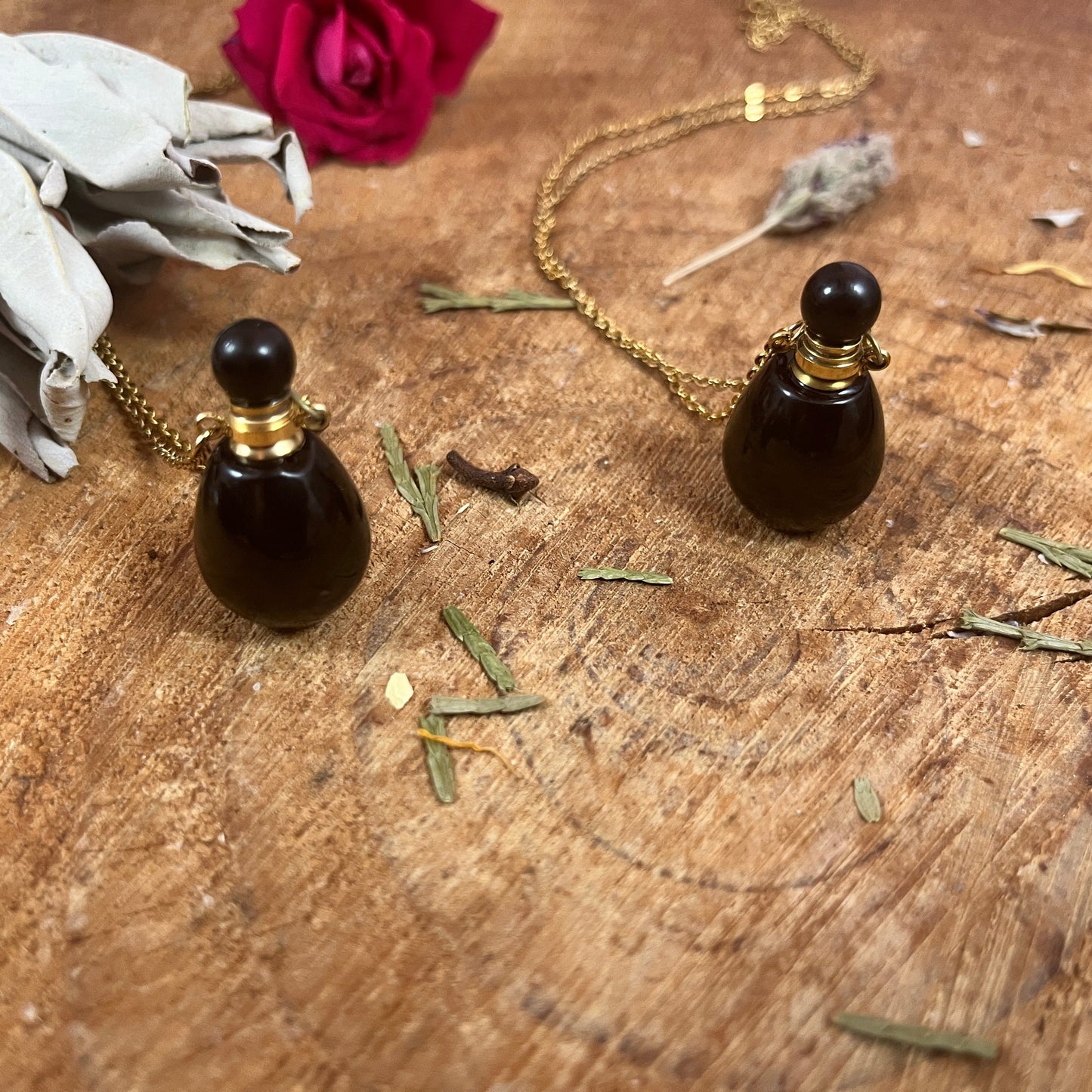 Obsidian Bottle Necklace