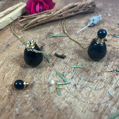 Obsidian Bottle Necklace