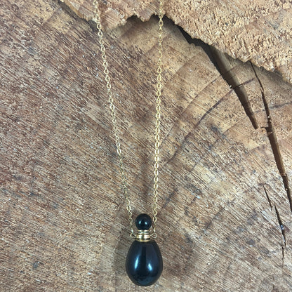 Obsidian Bottle Necklace