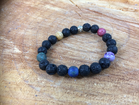A Touch of Rainbow Lava Diffuser Bracelet